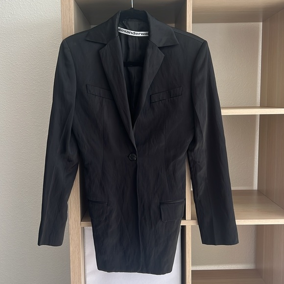 Alexander Wang Black Cinched Waist Blazer in Black Size 2 - Picture 2 of 7
